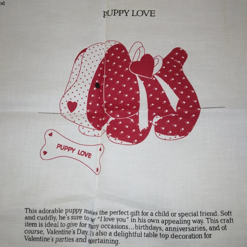 FABRIC Puppy Love Cut-n-Sew Soft Sculpture Panel